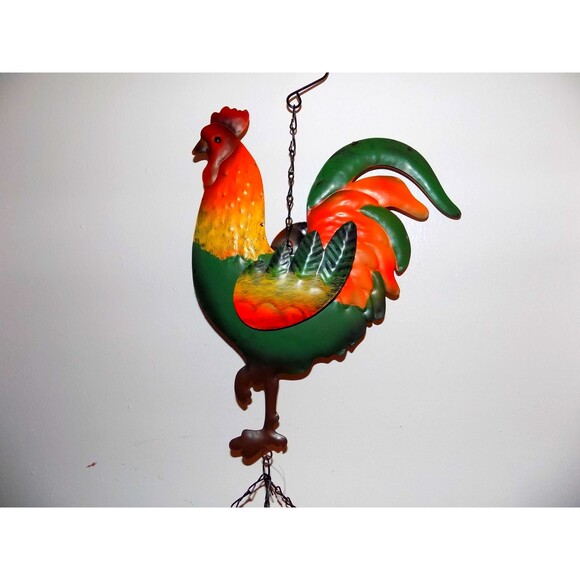 NEW Metal Rooster Chicken Wind Chime Country Decor - Picture 2 of 7